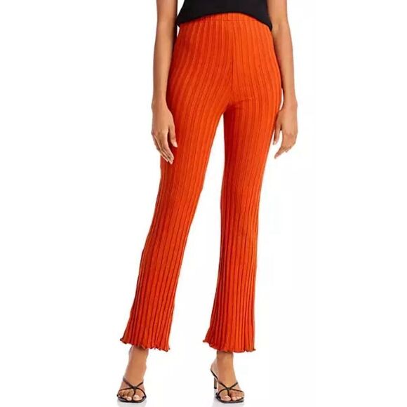 SIMON MILLER Cyrene Ribbed Knit Pants in Burnt Orange NWOT Size Small - Picture 1 of 10